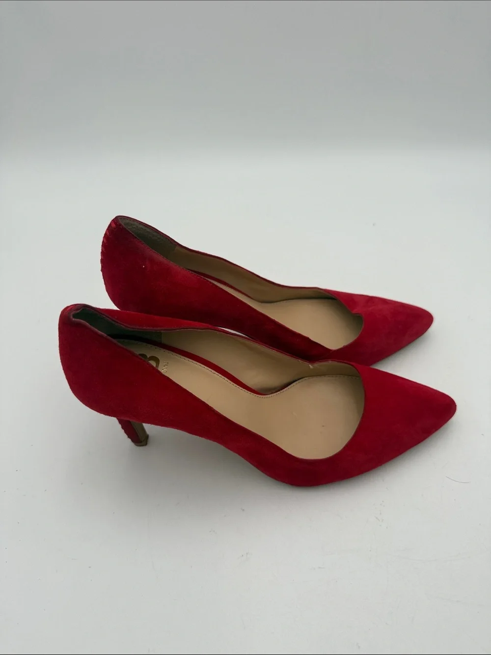 Gianni Bini Red Suede Pointed-Toe Pumps women 9M event casual party slip on Y2K